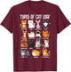 Types of Cat Loaf Cats Lover Men Women Girl Kids Cute Kitten T-Shirt - T-Shirt | Maroon