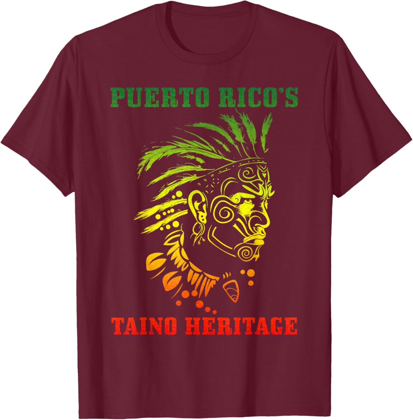 Taino Warrior Boriken T-Shirt - T-Shirt | Maroon