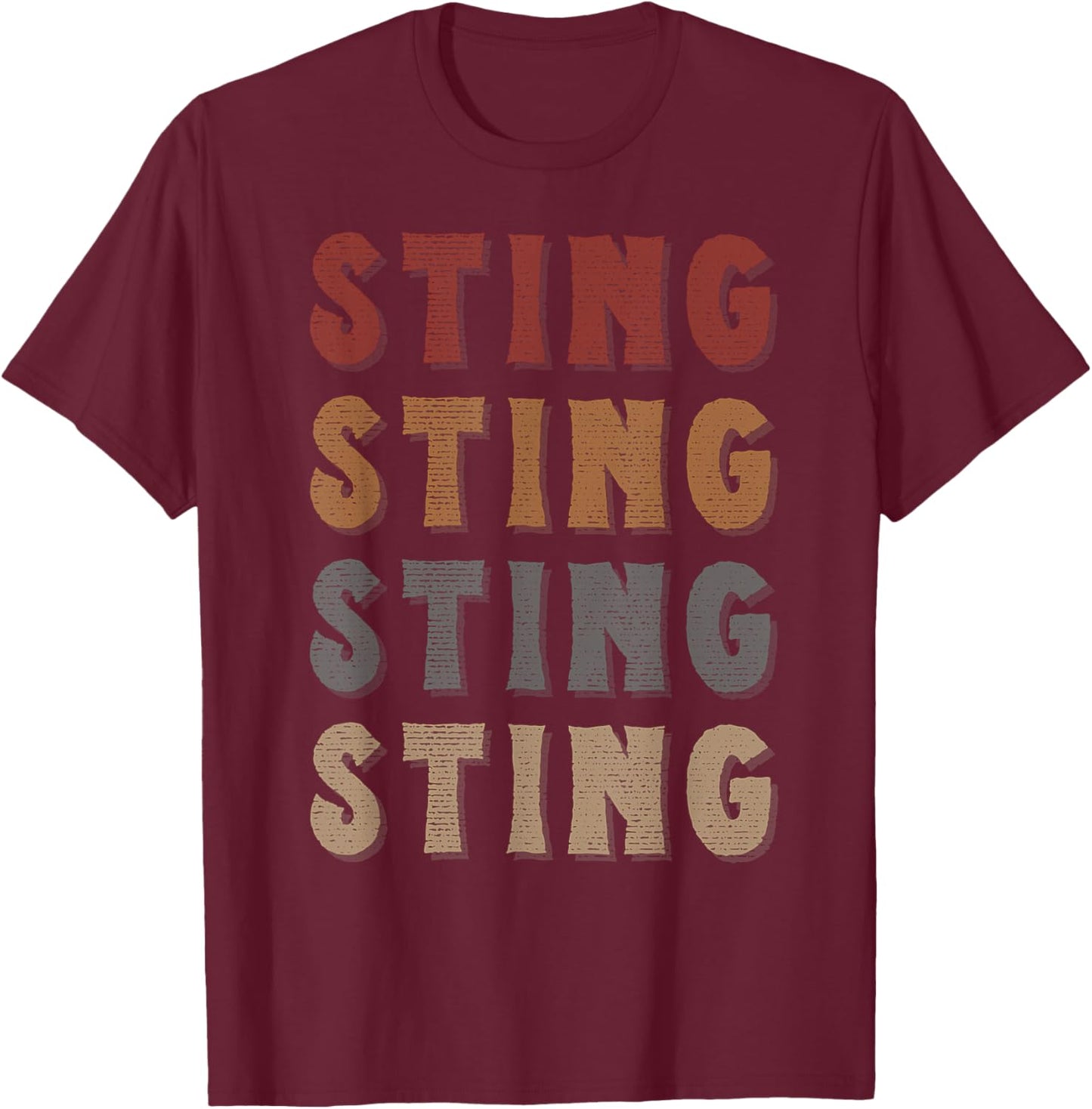 Vintage Cool Sting First Name Funny Love Heart Sting T-Shirt - T-Shirt | Maroon