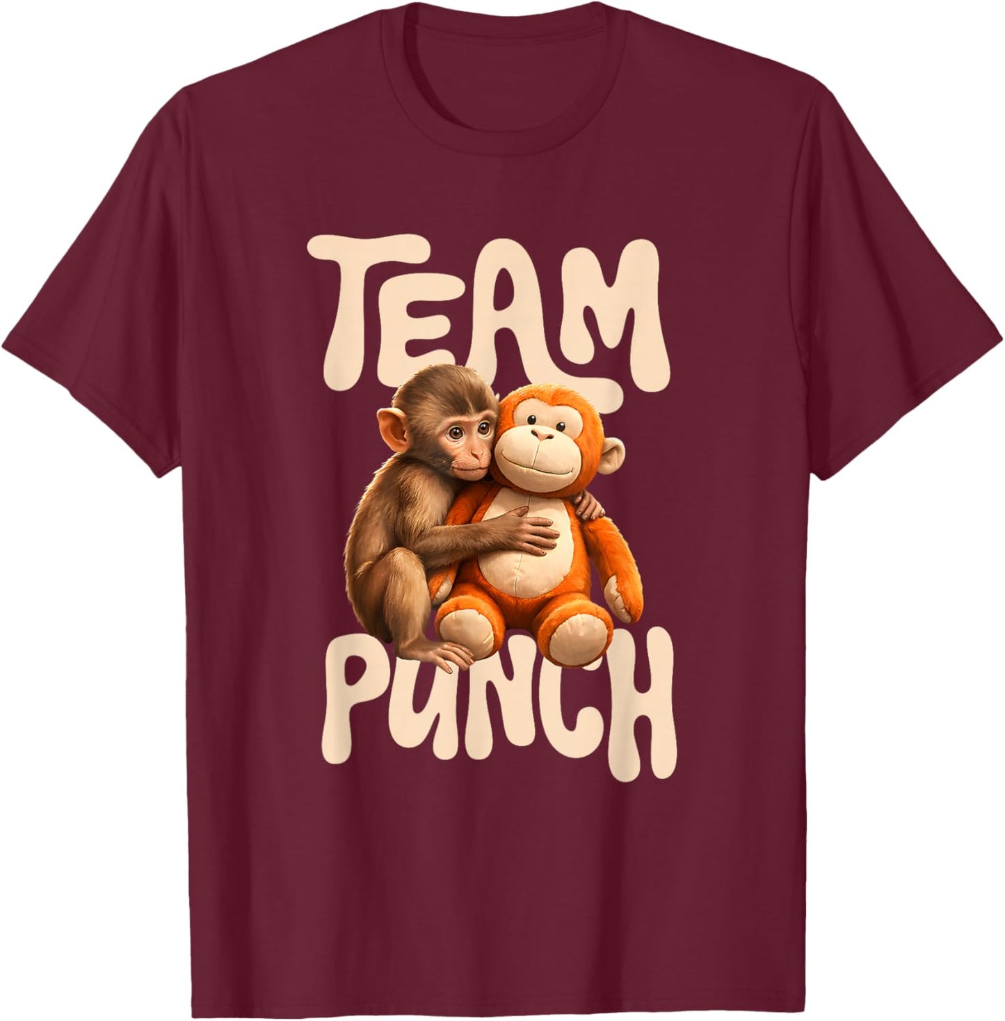 Baby Monkey Punch Team Punch T-Shirt - T-Shirt | Maroon