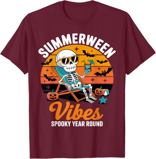 Summerween Spooky Summer summerween party Halloween Summer T-Shirt - T-Shirt | Maroon