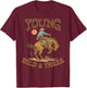 3rd Birthday Rodeo Cowboy Young Wild Three 3 Years Old Boy T-Shirt - T-Shirt | Maroon