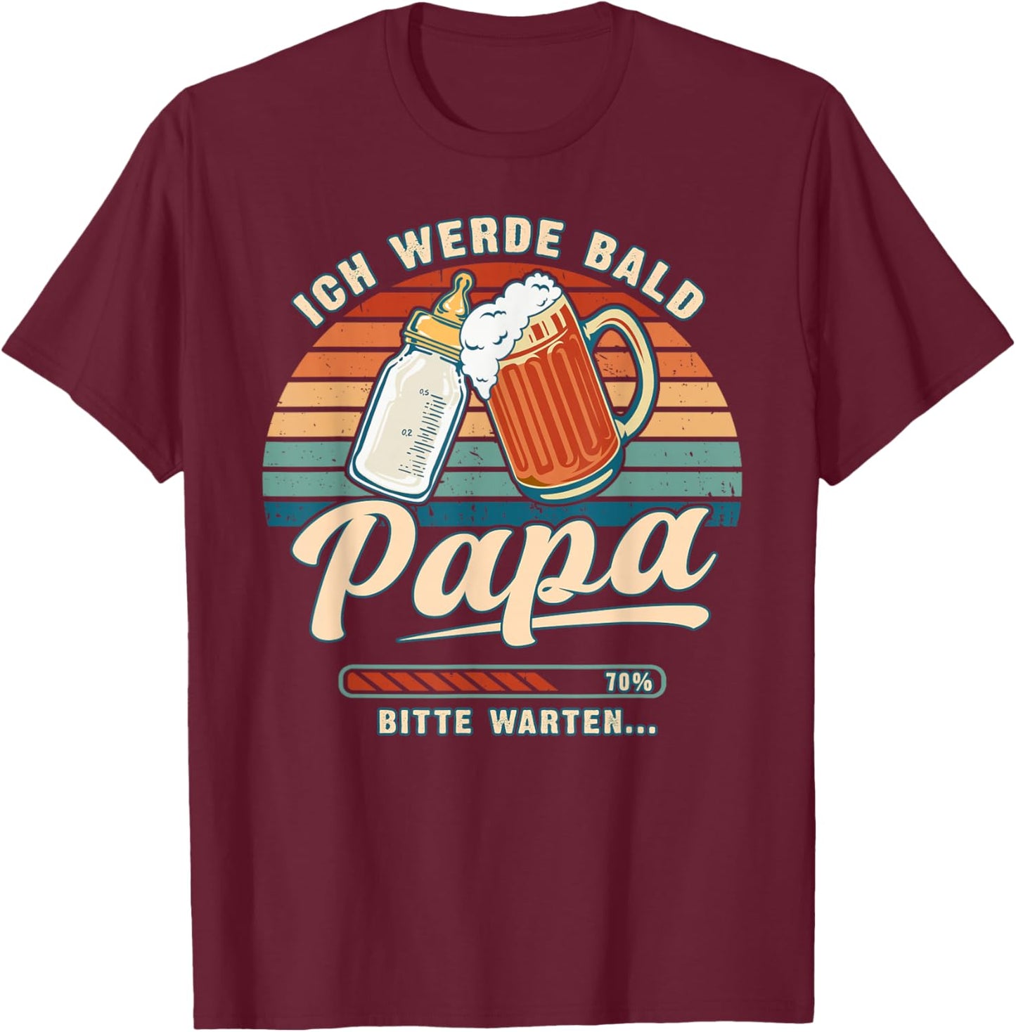 Ich Werde Bald Papa Werdender Papa Baby Verkünden T-Shirt - T-Shirt | Maroon