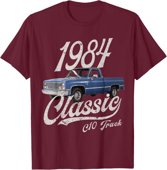 1984 84 C10 Truck T-Shirt - T-Shirt | Maroon