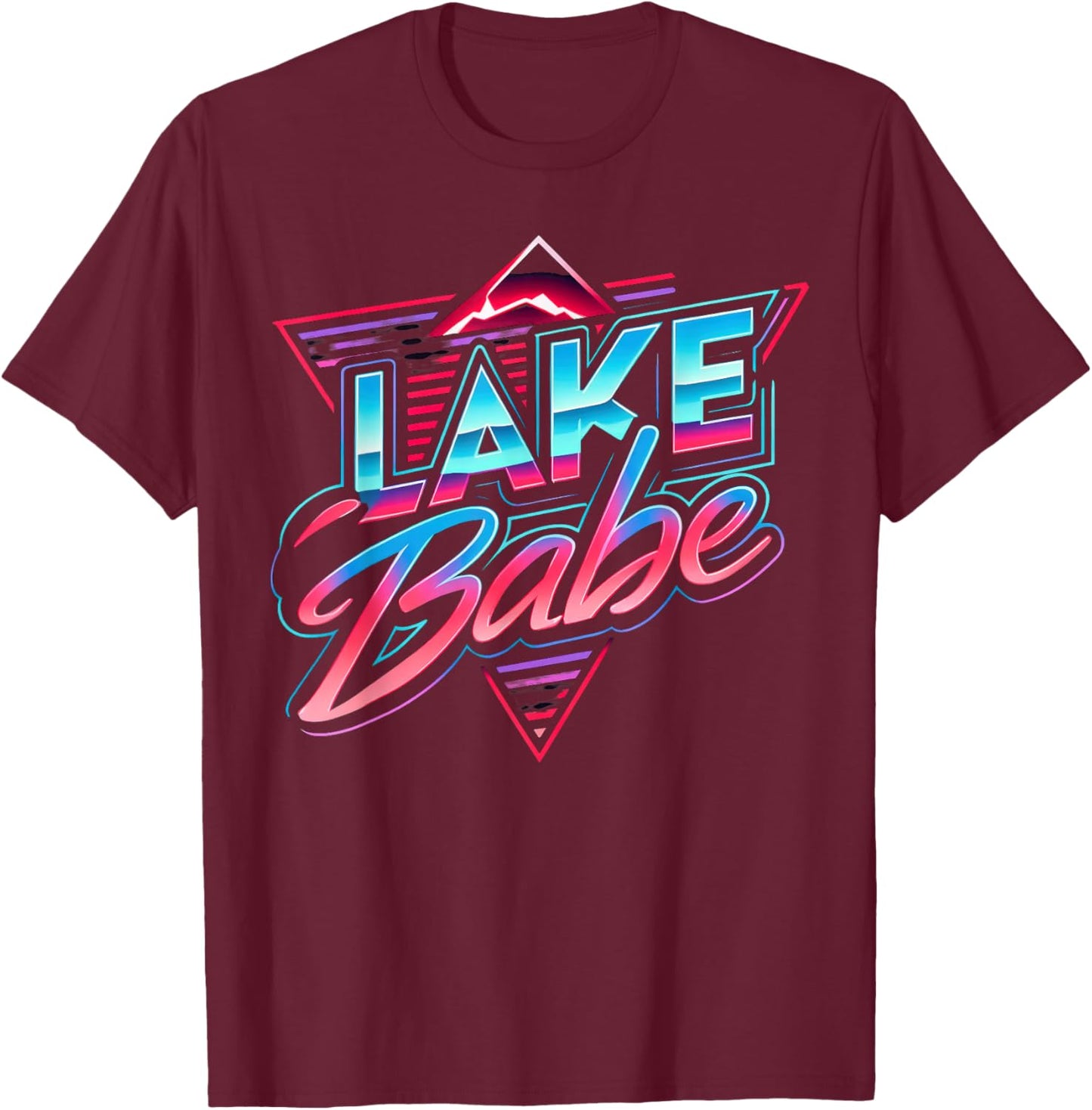 Retro Lake Babe Summer Holiday Outdoors By The Lake T-Shirt - T-Shirt | Maroon
