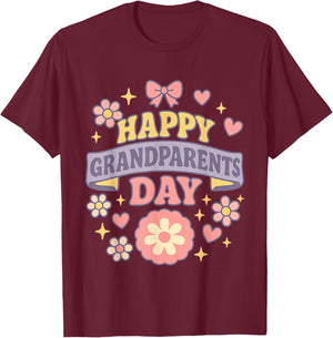 Happy Grandparents Day Funny Family Quote Grandma Grandpa T-Shirt - T-Shirt | Maroon