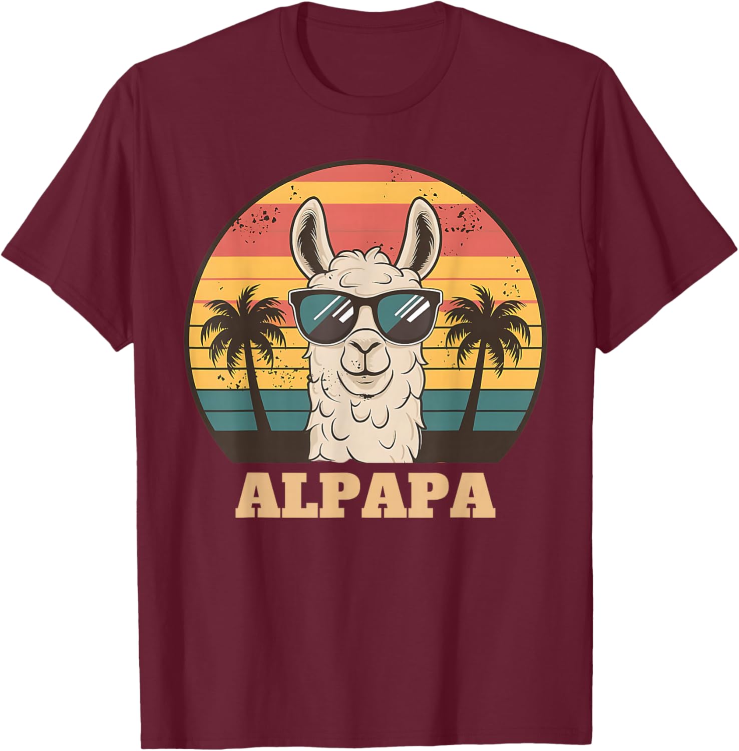 Lustiges Alpaka Dad Design zum Vatertag T-Shirt - T-Shirt | Maroon