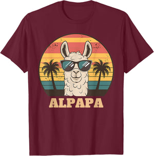 Lustiges Alpaka Dad Design zum Vatertag T-Shirt - T-Shirt | Maroon