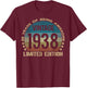 88 Year Old Gifts Vintage 1938 Limited Edition 88th Birthday T-Shirt - T-Shirt | Maroon