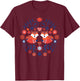 Scandinavian Folk Art Pattern Nordic Flowers Fox T-Shirt - T-Shirt | Maroon