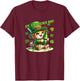 St. Patricks Day Irish Green St. Catricks Day Cats Shamrock T-Shirt - T-Shirt | Maroon
