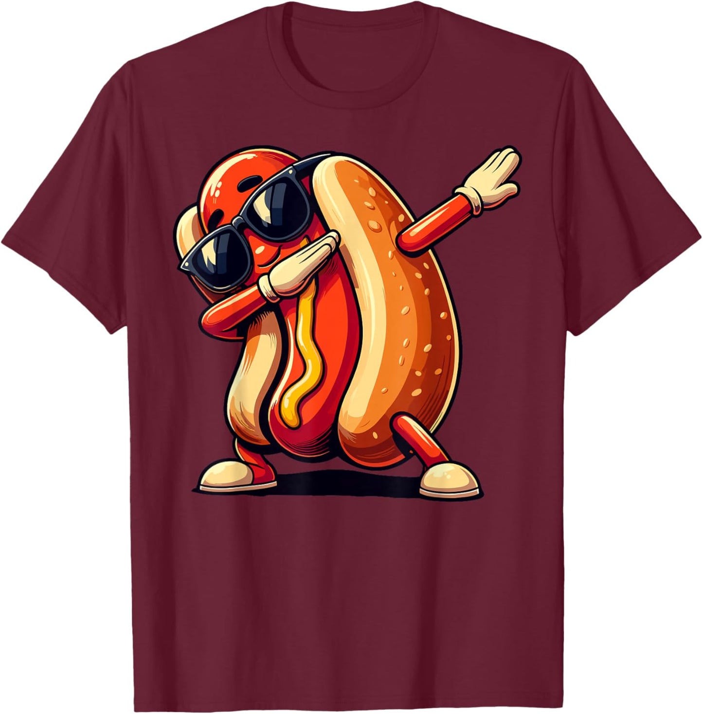 Cool Hot Dog Dabbing Funny Fast Food Hotdog Lovers Toddler T-Shirt - T-Shirt | Maroon