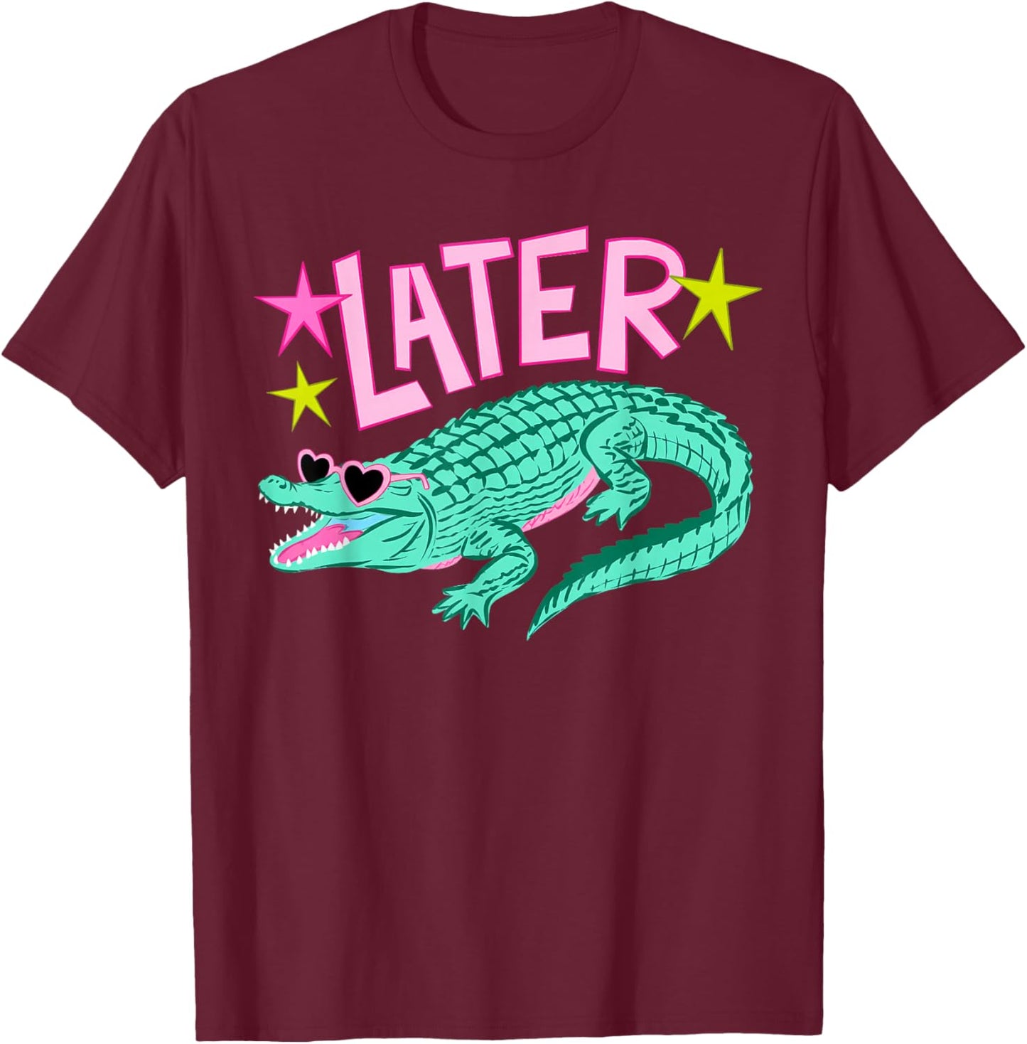 (2 Sided) Alligator Later Gator Funny Last Day of School T-Shirt - T-Shirt | Maroon