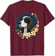 Black and White Cocker Spaniel Dog Lover T-Shirt - T-Shirt | Maroon