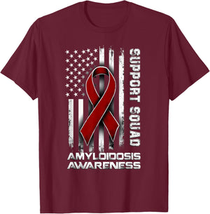 Retro Support Squad Amyloidosis Awareness T-Shirt - T-Shirt | Maroon
