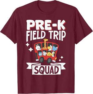 Pre-K Field Trip Squad T-Shirt - T-Shirt | Maroon