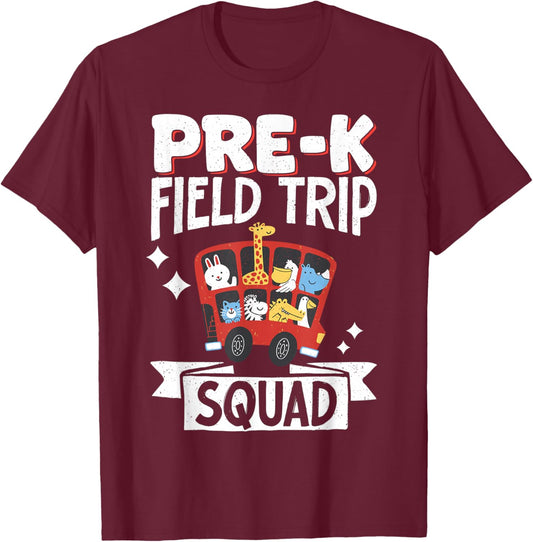 Pre-K Field Trip Squad T-Shirt - T-Shirt | Maroon