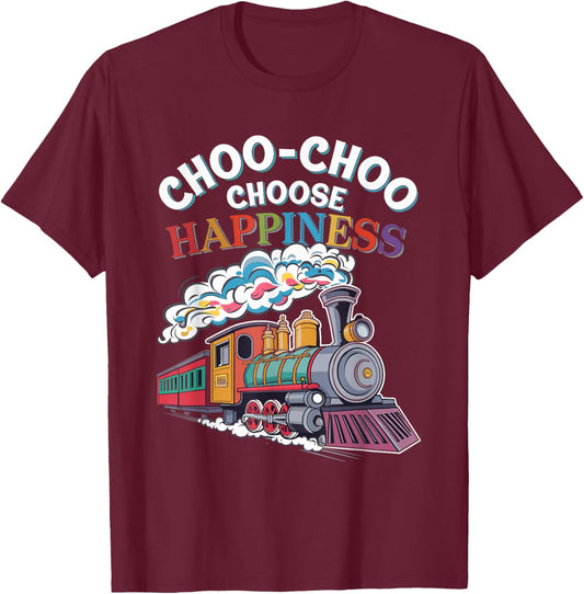 Trainspotting Railway Enthusiast Locomotive Lover Train T-Shirt - T-Shirt | Maroon