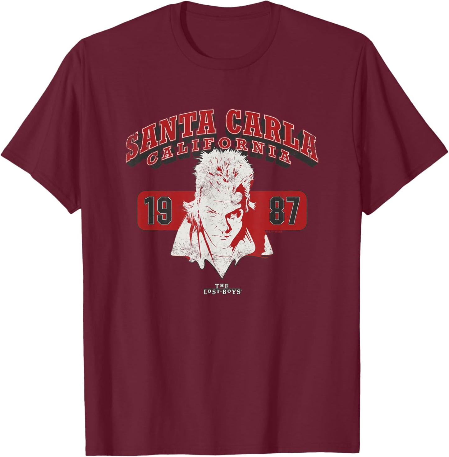 The Lost Boys Santa Carla CA College T-Shirt - T-Shirt | Maroon
