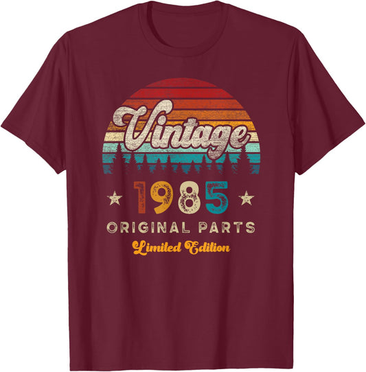 Vintage 1985 Anniversaire 41 Ans D'âge Limited Edition T-Shirt - T-Shirt | Maroon
