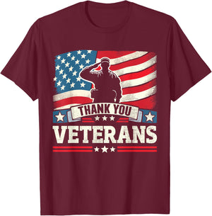 Thank you veterans day proud soldier for patriotic american T-Shirt - T-Shirt | Maroon