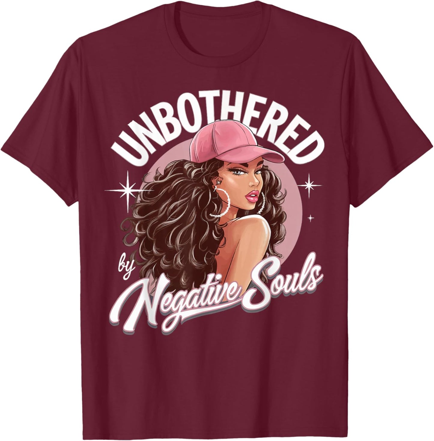 Unbothered By Negative Souls T-Shirt - T-Shirt | Maroon