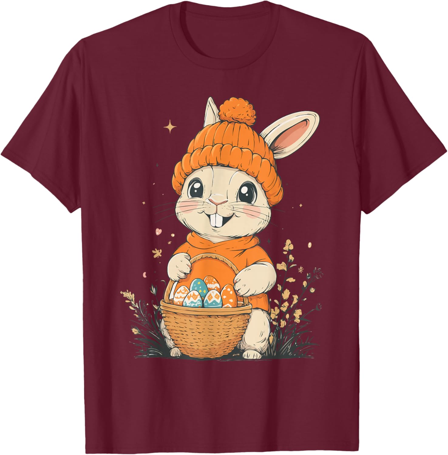 Easter Bunny Costume for Kids Girls Boys Decoration Easter Bunny , Black, S T-Shirt - T-Shirt | Maroon