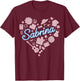Girl Retro Sabrina First Name Personalized Heart T-Shirt - T-Shirt | Maroon