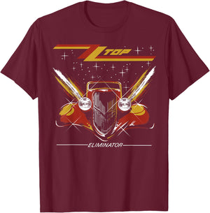 ZZ Top Eliminator Album T-Shirt - T-Shirt | Maroon