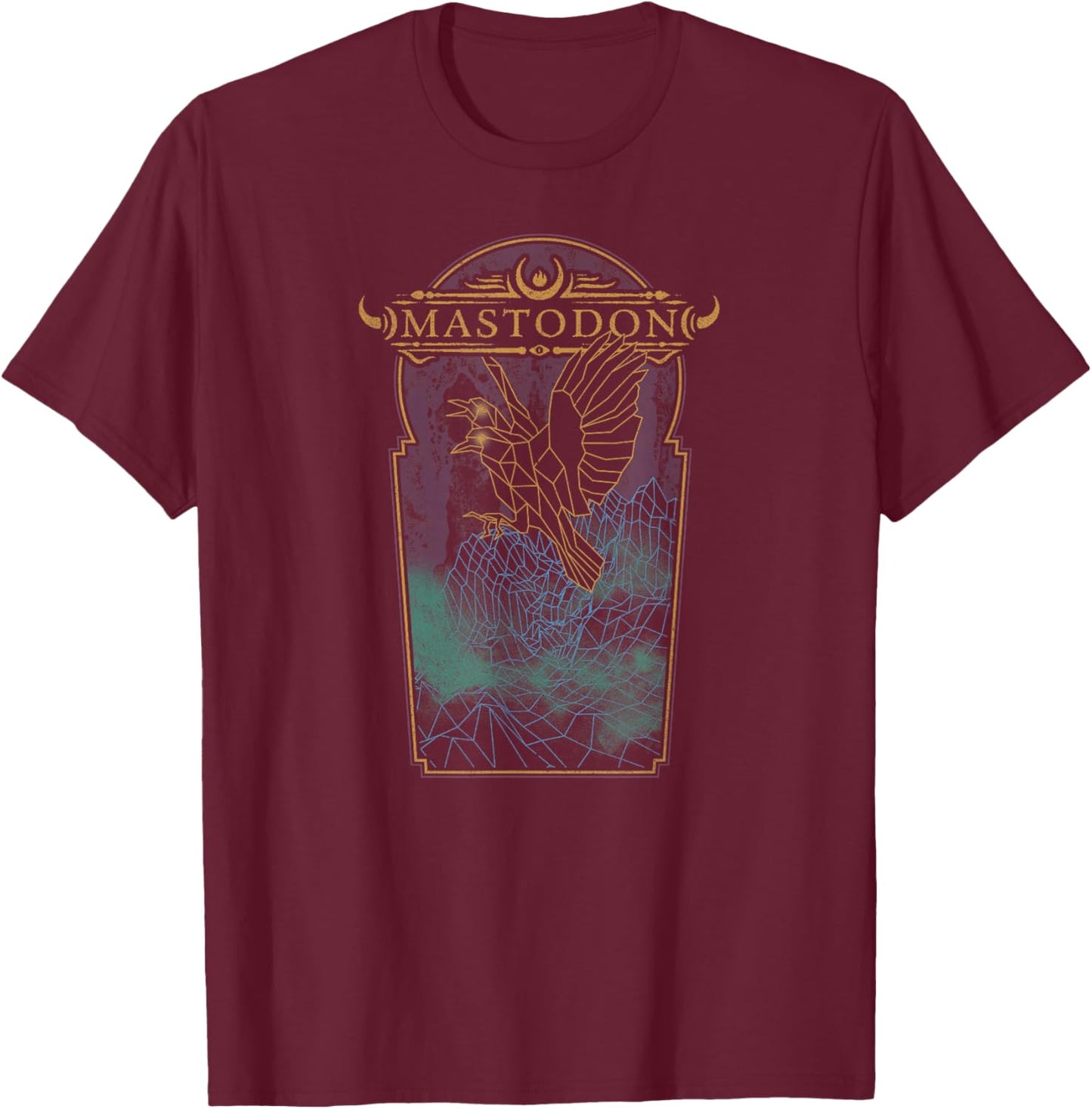 Mastodon Dycrow Landscape T-Shirt - T-Shirt | Maroon