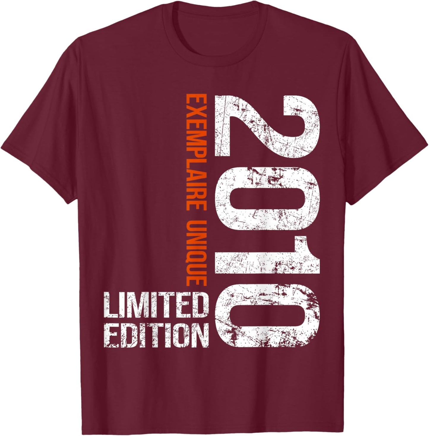 15th Anniversary 2010 Vintage 15 Years Boy and Girl 2010 T-Shirt - T-Shirt | Maroon