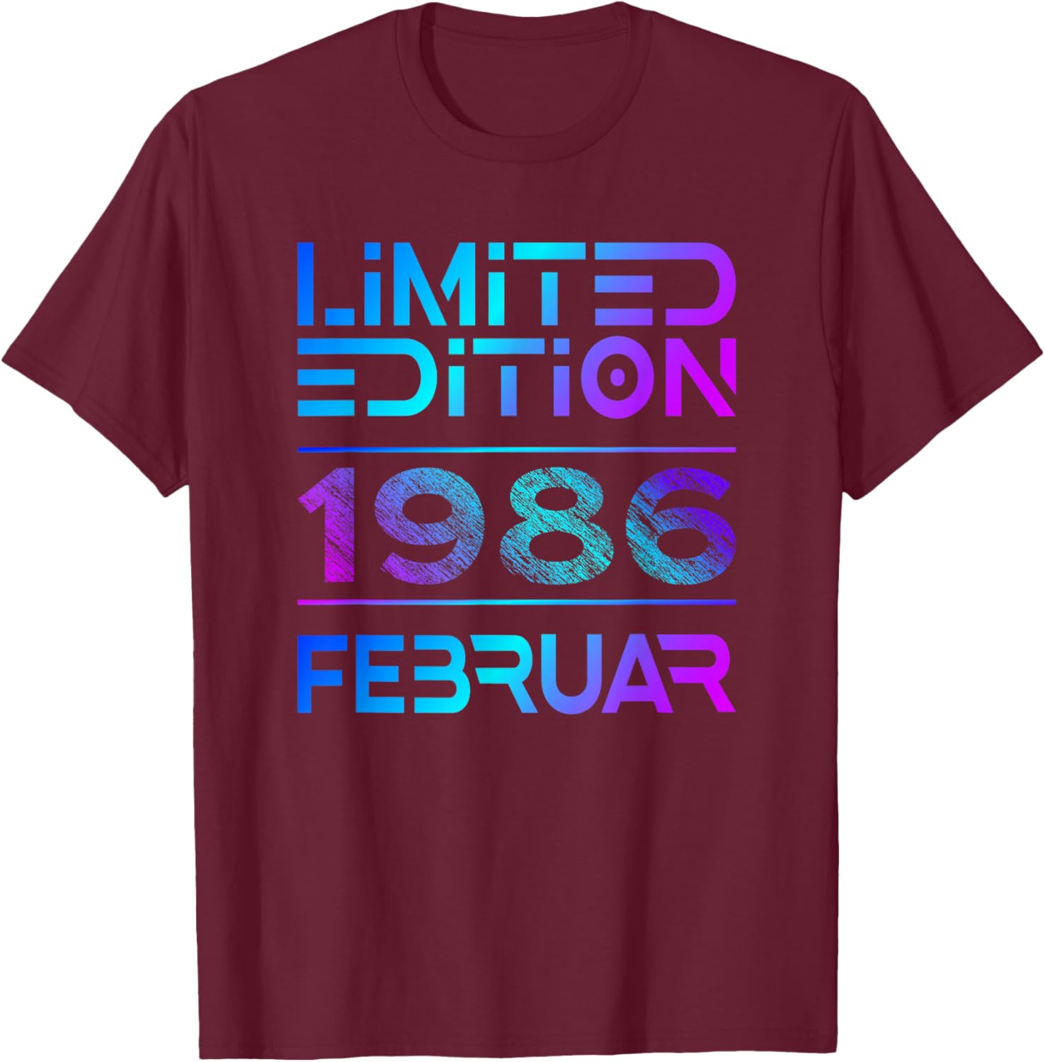 February 1986 Man Woman 40th Birthday Limited Edition T-Shirt - T-Shirt | Maroon