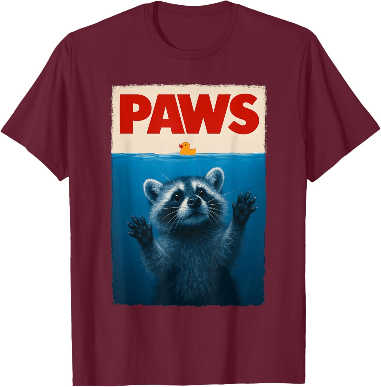 Cute Novelty Men Kids Women Funny Raccoon T-Shirt - T-Shirt | Maroon