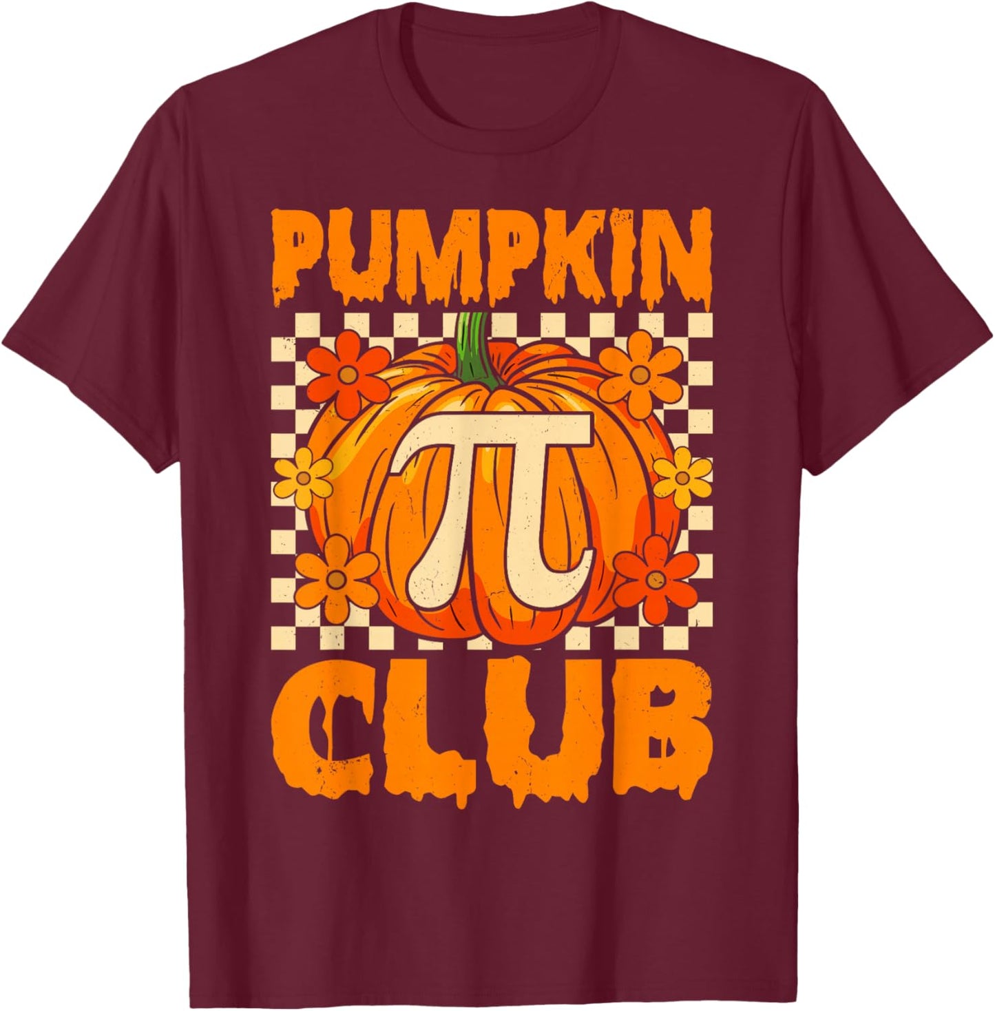 Pumpkin Pi Club Halloween Math Costume Boys Girls Women T-Shirt - T-Shirt | Maroon