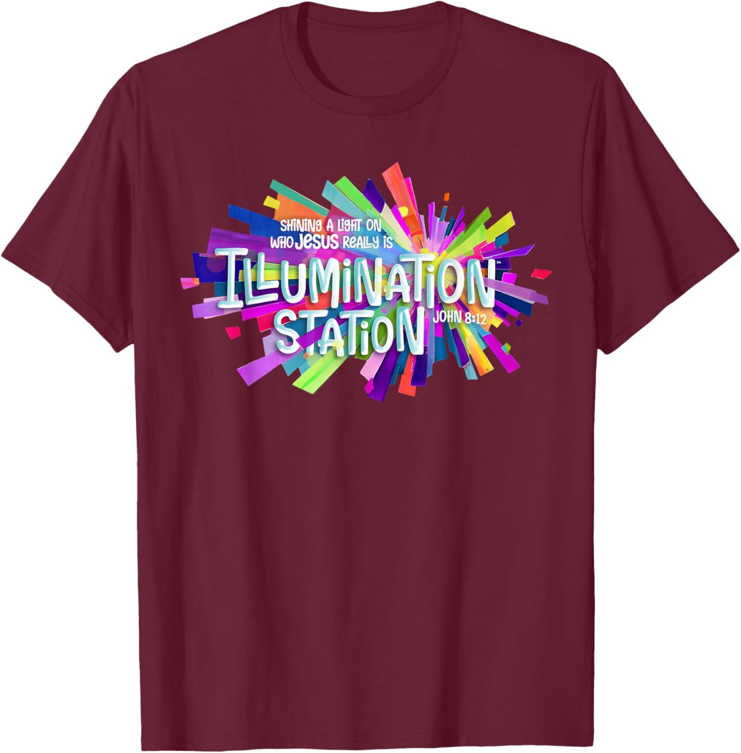 Illumination Station VBS 2026 Bible Jesus Christian Lights T-Shirt - T-Shirt | Maroon