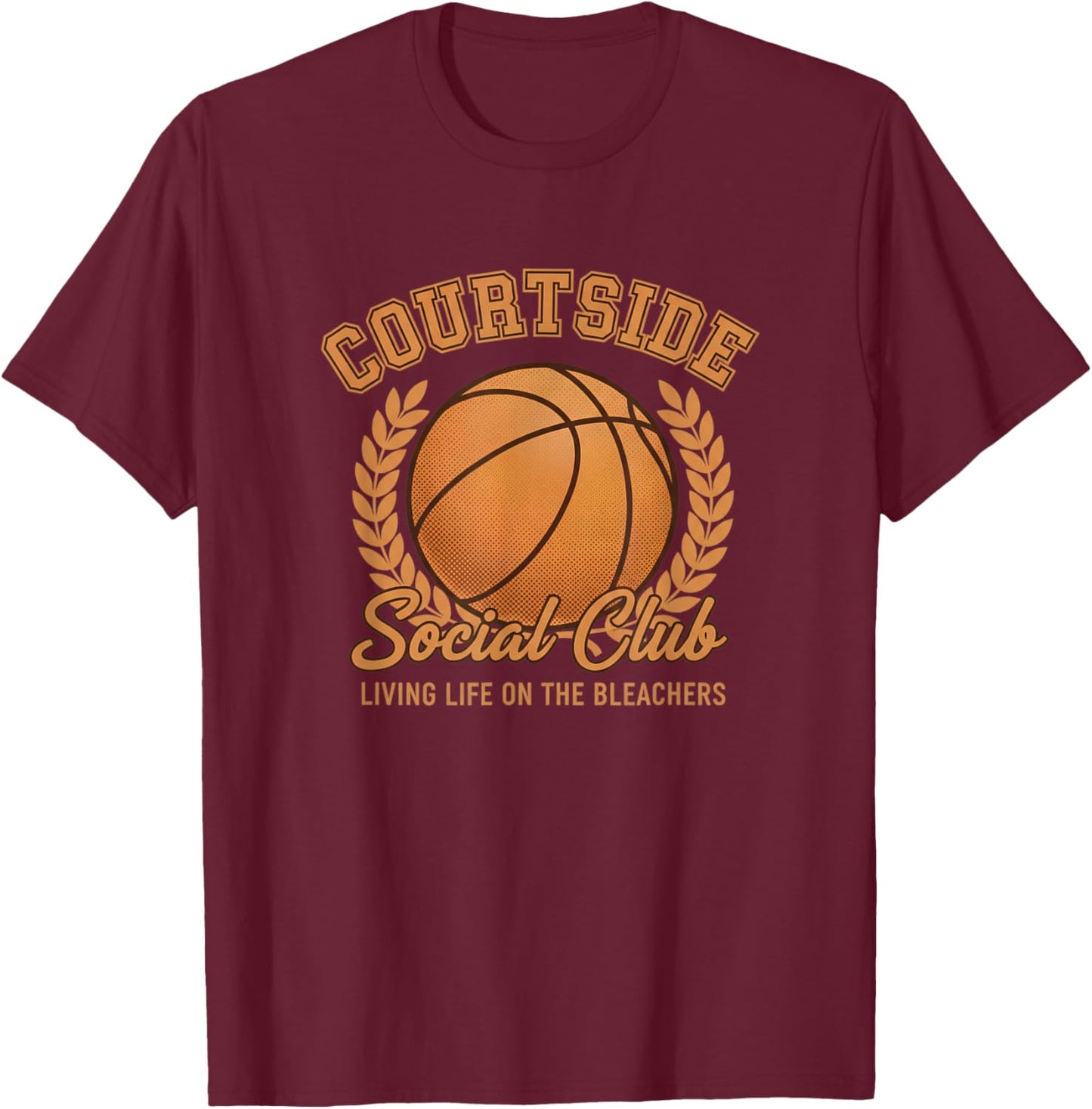 Courtside Social Club Basketball Mom - Living Life On The Bl T-Shirt - T-Shirt | Maroon