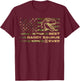 Daddysaurus T Rex Dinosaur Daddy Saurus Camo American Flag T-Shirt - T-Shirt | Maroon