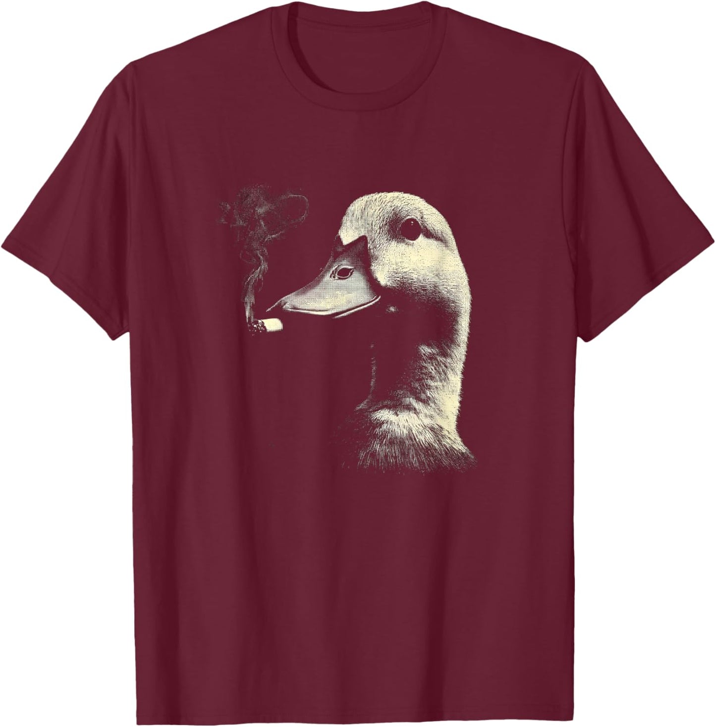 Croquis de Canard Fumeur drôle rétro Vapeur esthétique T-Shirt - T-Shirt | Maroon