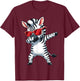 Dabbing Zebra Sunglasses Animal Zebra T-Shirt - T-Shirt | Maroon