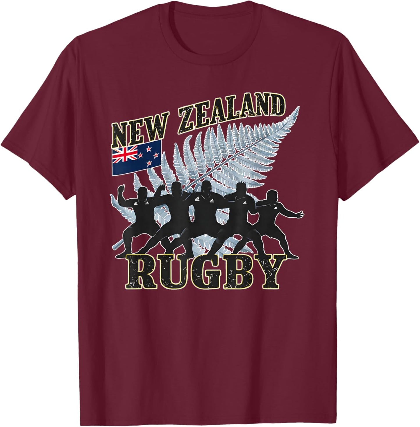 New Zealand Rugby Fan shirt All black Haka Maori dance T-Shirt - T-Shirt | Maroon