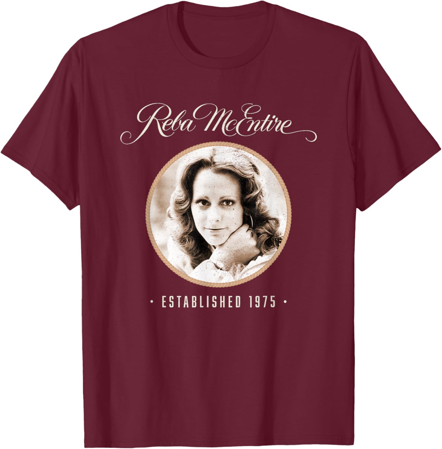 Reba: Established 1975 T-Shirt - T-Shirt | Maroon