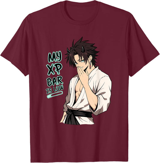 My XP Bar is Low Funny RPG Humor Anime Gamer T-Shirt - T-Shirt | Maroon