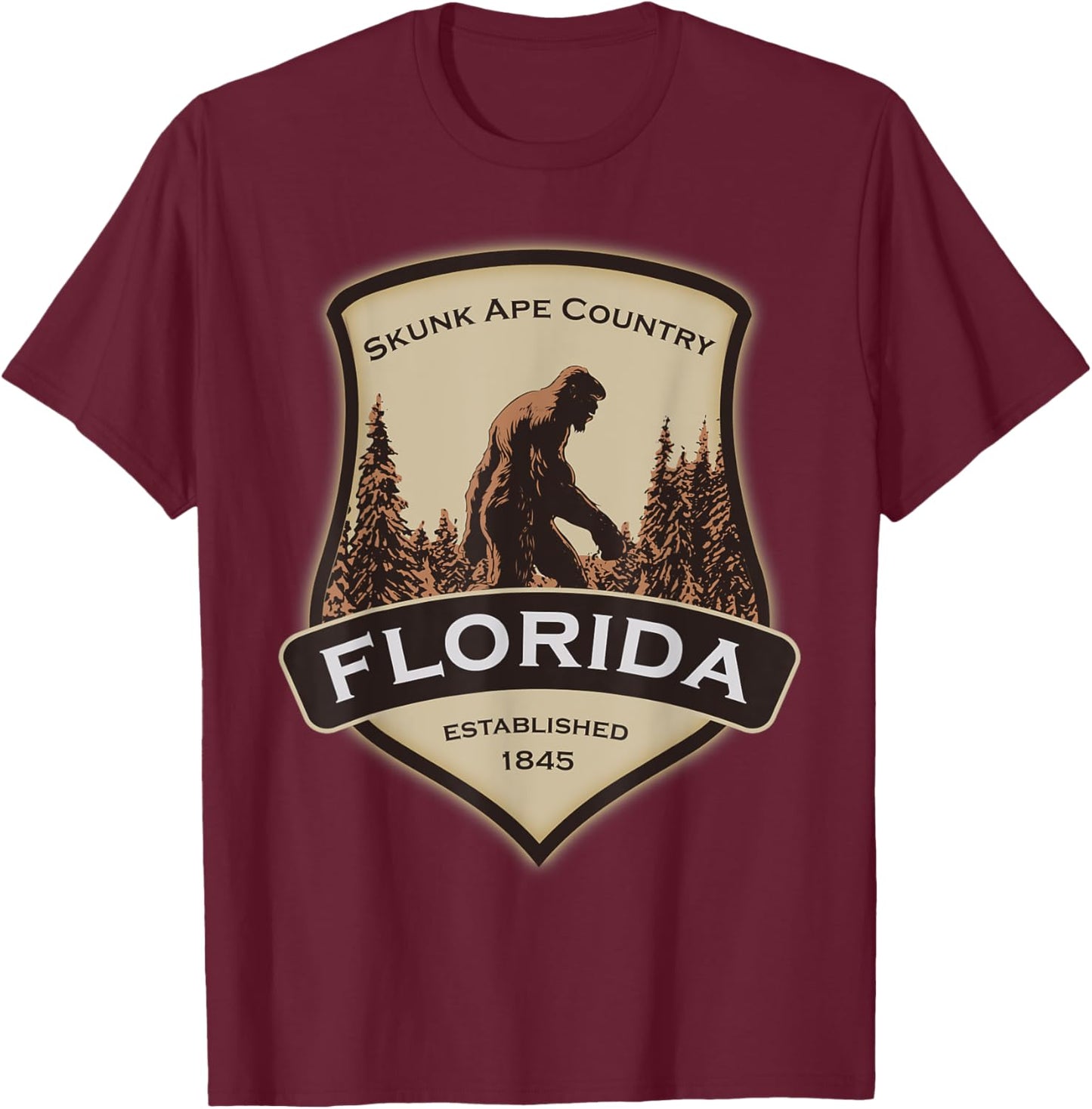 Skunk Ape, Florida Skunk Ape T-Shirt - T-Shirt | Maroon