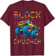 Block Builder Funny Building Block Bricks Monster Truck Kids T-Shirt - T-Shirt | Maroon