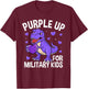 Purple Up For Military Kids Military Child Month Dinosaur T-Shirt - T-Shirt | Maroon
