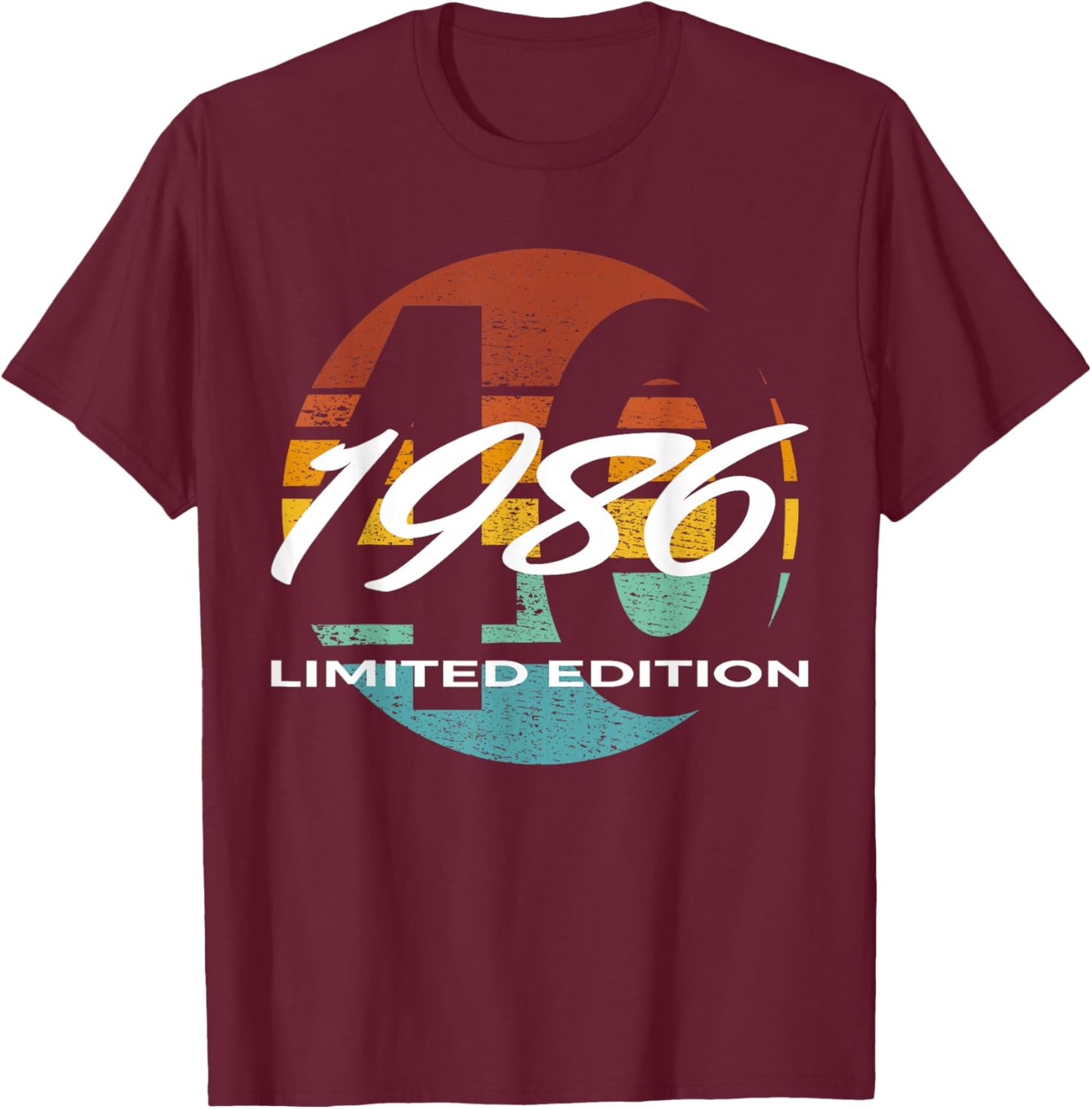 40th Birthday Man Woman 40 Years 1986 Funny Gift T-Shirt - T-Shirt | Maroon