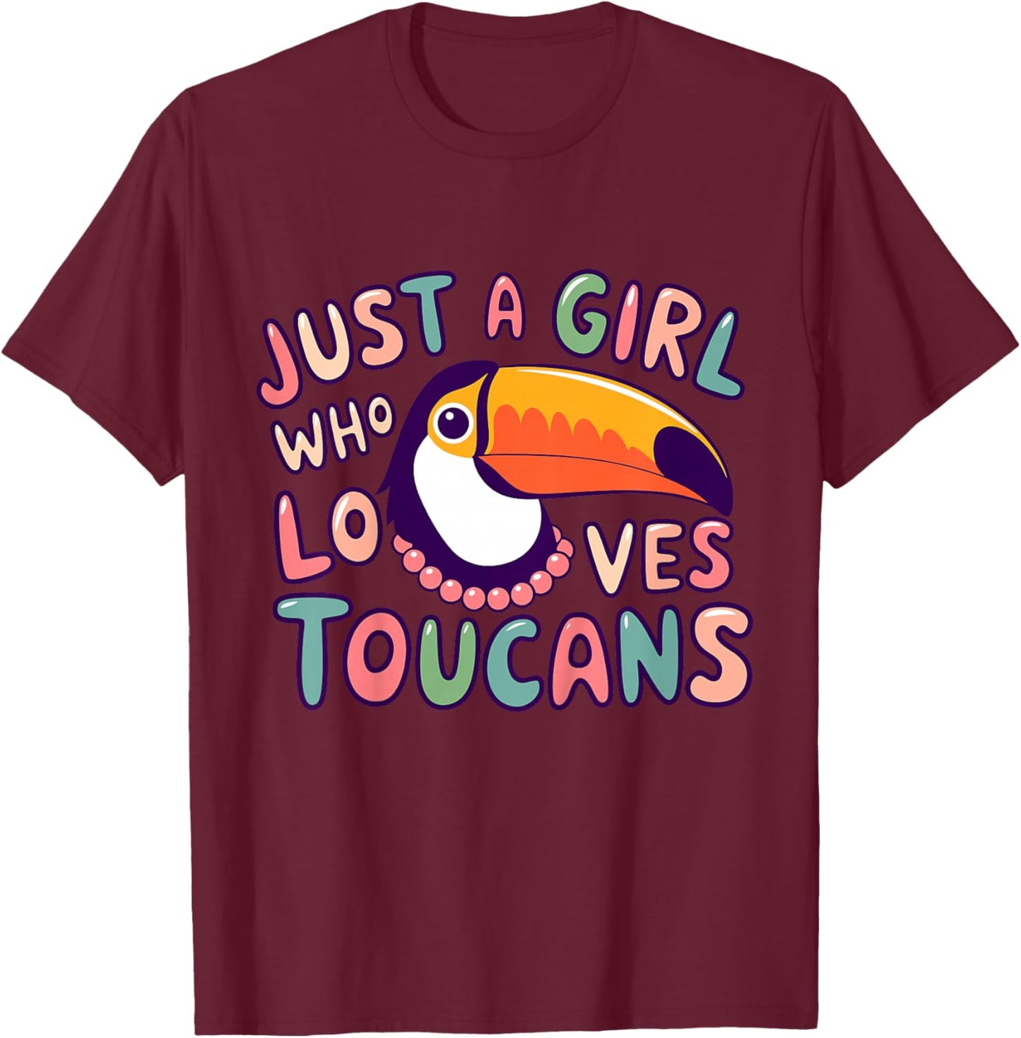 Kids Girl Toucan Kids T-Shirt - T-Shirt | Maroon