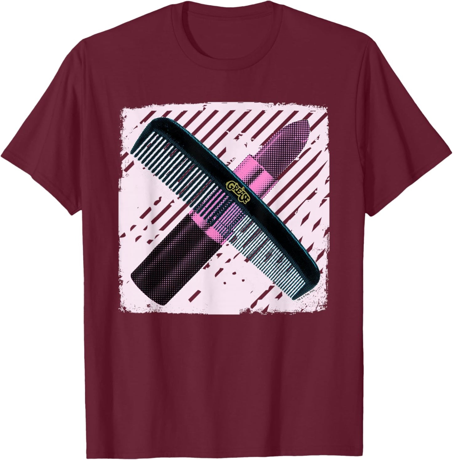 Grease T Birds & Pink Ladies Comb & Lipstick T-Shirt - T-Shirt | Maroon