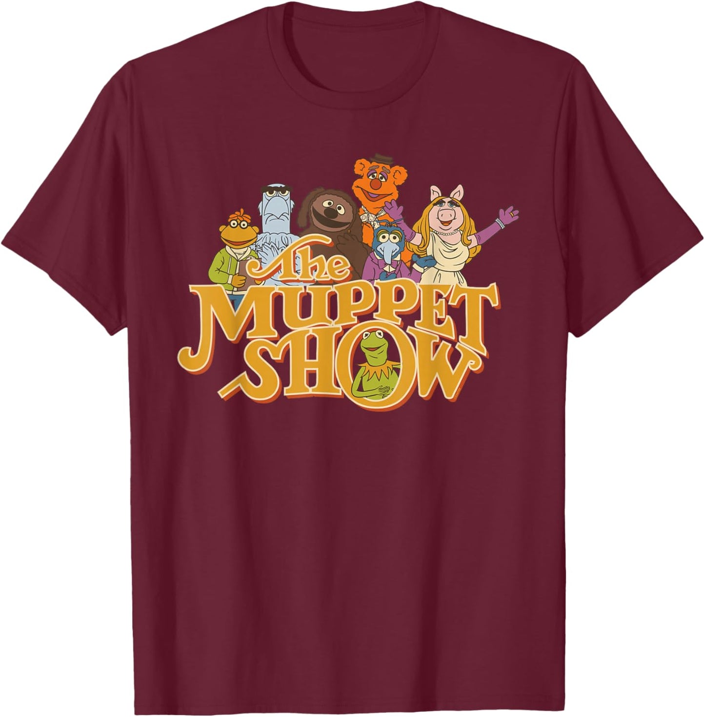 Disney The Muppet Show 50th Anniversary Logo and Muppets T-Shirt - T-Shirt | Maroon