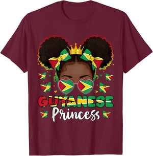 Guyanese Princess Guyana Flag Proud Guyanese Women T-Shirt - T-Shirt | Maroon